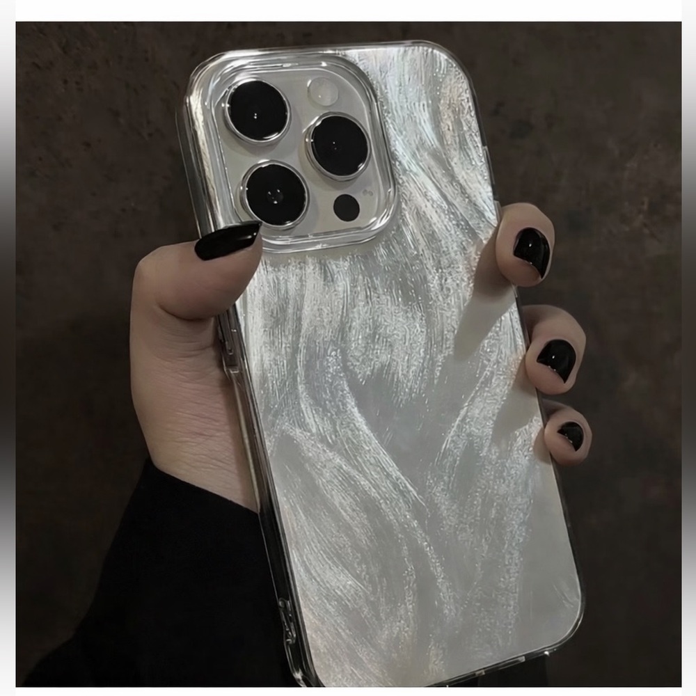 iPhone Phone Case Laser Feather Translucent Pattern Transparent TPU Unisex